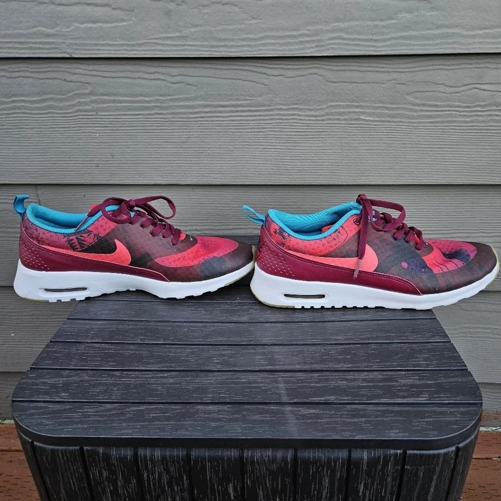 Nike Air Max Thea Print N7 Running Shoes Deep Garnet Red Sneakers Womens Size 9